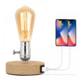 Industrial Table Lamp Base with Dual USB Port